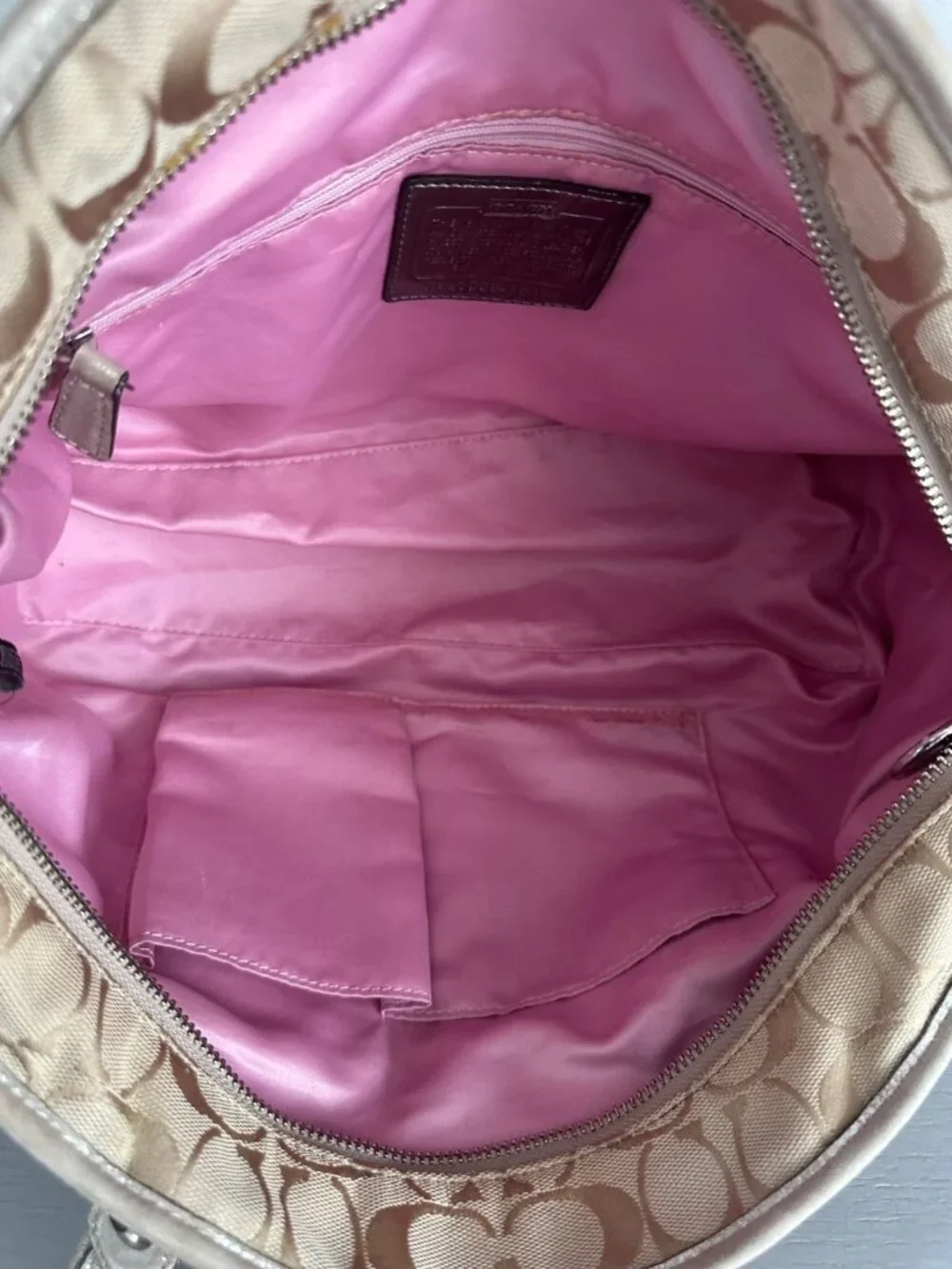 COACH Vintage Poppy Petal Signature Shoulder Bag Purse Y2K 2000s